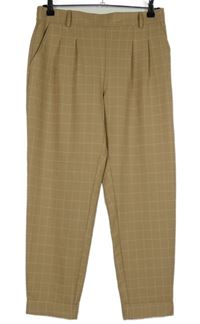 Nové - Dámské béžové kostkované kalhoty Primark 