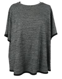 Dámské černo-šedé melírované úpletové volné tričko 