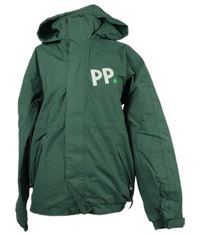 Pánská tmavozelená šusťáková zimní funkční bunda s nápisem a kapucí Regatta 