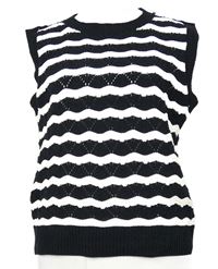 Dámská černo-bílá vzorovaná svetrová vesta Primark 