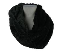 Dámská černá chlupatá límcová šála 