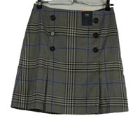 Nové - Dámská tmavomodro-modrá kostkovaná sukně M&S