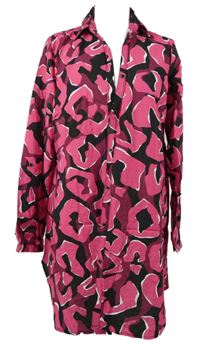 Dámská tmavorůžovo-černá vzorovaná halenková tunika Liberty 