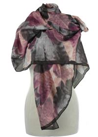 Dámský šedo-růžový vzorovaný šátek 