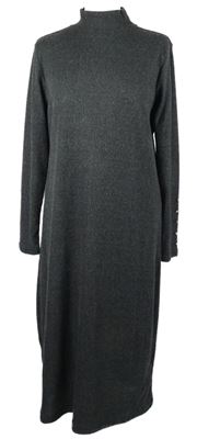 Dámské tmavošedé žebrované midi šaty Laura Torelli 