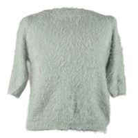 Dámský šedý chlupatý svetr s krátkými rukávy Dorothy Perkins 