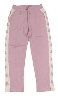 Růžovo-bílé tepláky s hvězdičkami Zara