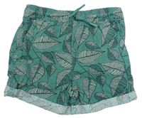 Zelené plátěné kraťasy s listy Primark