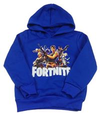 Modrá mikina s Fortnite a kapucí 