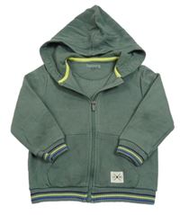 Khaki propínací mikina s kapucí Nutmeg