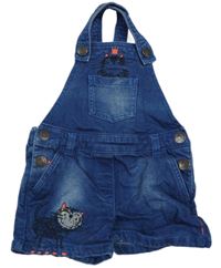 Modré riflové laclové kraťasy s kočkami Next