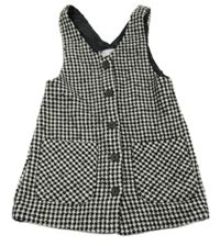 Černo-bílé kostkované vlněné šaty zara