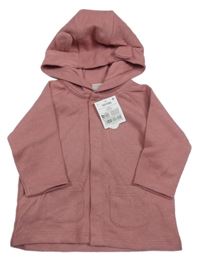 Nové - Růžová propínací mikina s kapucí Next