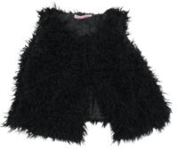 Černá chlupatá crop vesta 