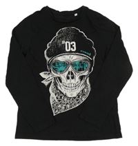Černé triko s lebkou 