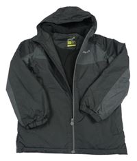 Černo-šedá šusťáková lehce zateplená bunda s kapucí Gelert