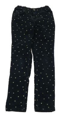 Tmavomodré slim manšestráky s hvězdičkami kiabi