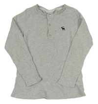 Světlešedé žebrované triko s výšivkou 