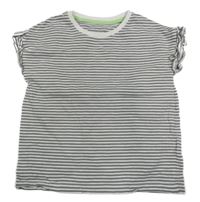 Šedo-bílé pruhované tričko M&S