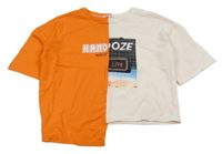 ORanžovo-růžové crop tričko s obrázkem Shein