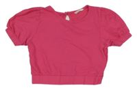 Tmavorůžové crop tričko Reserved