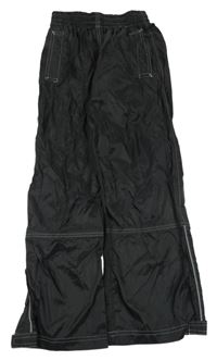 Černé šusťákové nepromokvané kalhoty Pocopiano