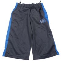 Šedo-modré sportovní kraťasy s výšivkou 