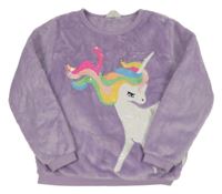 Lila chlupatá mikina s jednorožcem z flitrůH&M