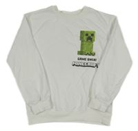 Bílá mikina s Minecraft obrázkem H&M