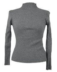 Šedý žebrovaný lehký svetr Shein