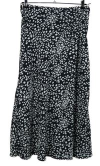 Dámská černo-bílá vzorovaná midi sukně George 