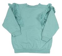 Světlemodrá oversize mikina s madeirovými volánky Matalan