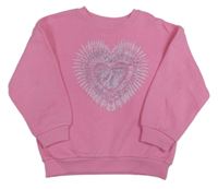 Růžová mikina se srdcem Primark