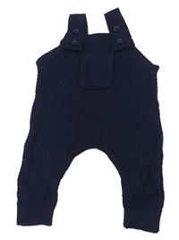 Tmavomodré pletené laclové tepláky s kapsou F&F