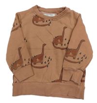 Skořicová mikina dinosaury Next