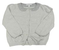 Šedý třpytivý propínací svetr The Little White Company 