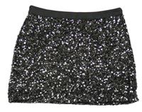 Černo-stříbrná flitrová sukně Review