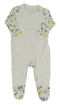 Bílo-vzorovaný overal se zajíčky a vajíčky 