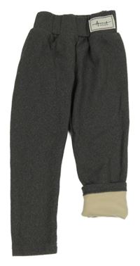 Tmavošedé zateplené legíny s nášivkou Shein