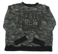 Tmavošedá army mikina s 3D nápisem Tu