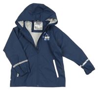 Tmavomodrá nepromokavá bunda s bagrem a kapucí Lupilu