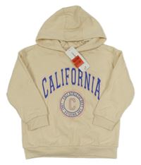 Nové - Světlebéžová mikina s nápisem a kapucí George