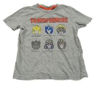 Šedé tričko s potiskem - Transformers 