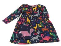 2set - Tmavomodré bavlněné šaty se zvířaty a kabelka Bluezoo