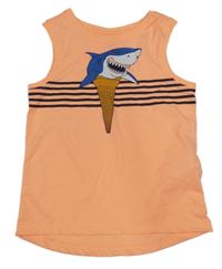 Neonově oranžové tílko se žralokem Orchestra