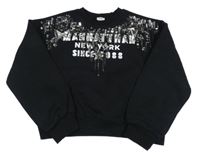 Černá oversize mikina s flitry River Island