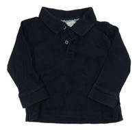 Tmavomodré polo triko Zara