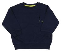 Tmavomodrá žebrovaná mikina s kapsičkou F&F