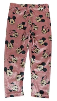 Růžové sametové legíny s Minnie Disney