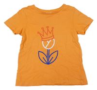 Oranžové tričko s tulipánem 